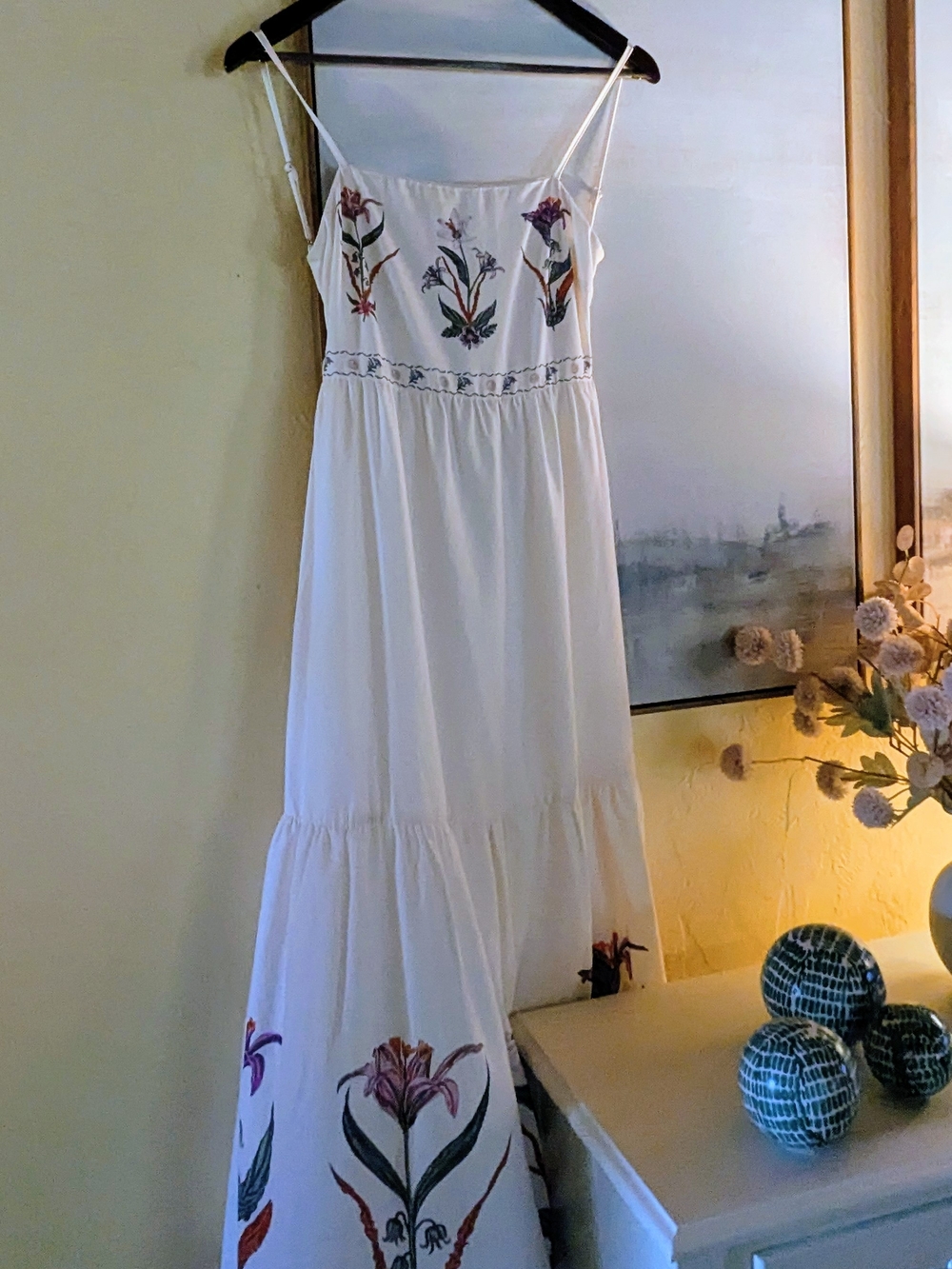 Commense Cream Floral Embroidered Maxi Dress - Picture 7 of 13